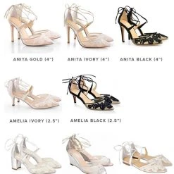 AMELIA Floral Ivory Lace Kitten Heels Wedding 9 AMELIA Floral Ivory Lace Kitten Heels Wedding