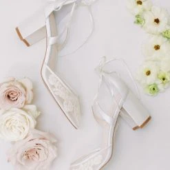 ABIGAIL Ivory Floral Block Heels