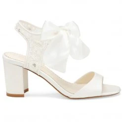 CAMILA Wedding Bridal Shoes Open Toe Block Heel Sandal