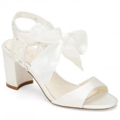 CAMILA Wedding Bridal Shoes Open Toe Block Heel Sandal