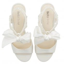 CAMILA Wedding Bridal Shoes Open Toe Block Heel Sandal