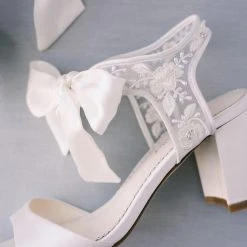 CAMILA Wedding Bridal Shoes Open Toe Block Heel Sandal