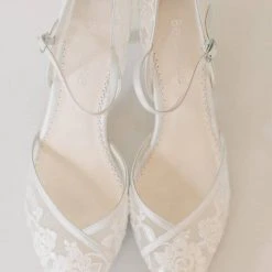 CANDICE IVORY D'Orsay Ivory Vintage Lace Wedding Shoes