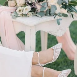 CANDICE IVORY D'Orsay Ivory Vintage Lace Wedding Shoes