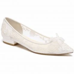 ISABELLA Bridal Embroidered Lace Ballet Flats