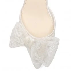 FELICITY Lace Bow Slingback Kitten Heel Wedding