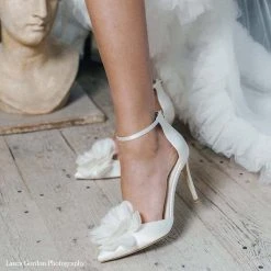 HARLOW Ivory Flower Chiffon Wedding Shoes
