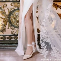 IVY Lace And Pearl Wedding Flats