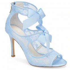 JANE BLUE Blue Lace Heels Wedding