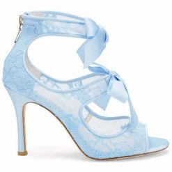 JANE BLUE Blue Lace Heels Wedding