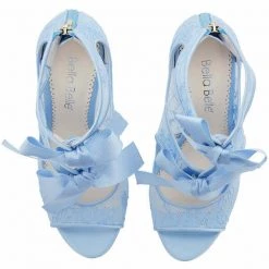 JANE BLUE Blue Lace Heels Wedding