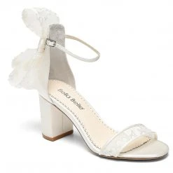 LAURIE Lace Bow Block Heel Wedding