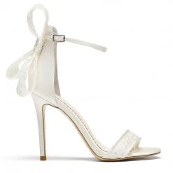 LEILA Lace Bow Wedding Shoes With Stiletto Heel 2 LEILA Lace Bow Wedding Shoes With Stiletto Heel