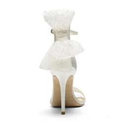 LEILA Lace Bow Wedding Shoes With Stiletto Heel 4 LEILA Lace Bow Wedding Shoes With Stiletto Heel