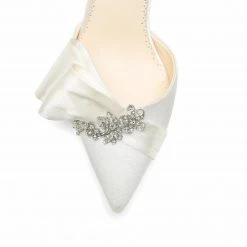 MARLENE Ivory Wedding Crystal Flower Shoe With Bow 4 MARLENE Ivory Wedding Crystal Flower Shoe With Bow