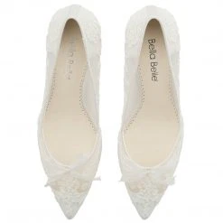 MONICA Floral Lace Low Heel Shoes Wedding