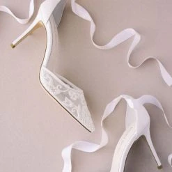PENELOPE Lace And Pearl Wedding Shoes
