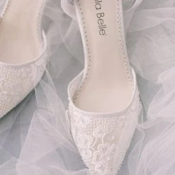 PENELOPE Lace And Pearl Wedding Shoes