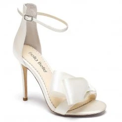 ZOEY Asymmetrical Open Toe Bow Wedding Heels