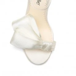 ZOEY Asymmetrical Open Toe Bow Wedding Heels