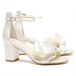 ZOYA Block Heel With Asymmetrical Bow Wedding