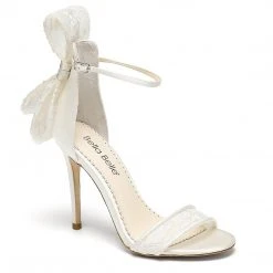 LEILA Lace Bow Wedding Shoes With Stiletto Heel 3 LEILA Lace Bow Wedding Shoes With Stiletto Heel