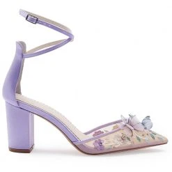 ELIZA Wedding Lavender Butterfly Garden Block Heels