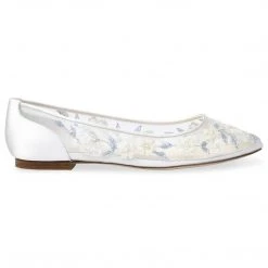 FIONA Baby Blue Floral Lace Ivory Wedding Flats 3 FIONA Baby Blue Floral Lace Ivory Wedding Flats