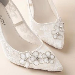 AURORA Wedding Crystal And Lace Bridal Shoes
