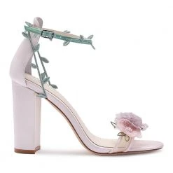 EDEN Wedding Blush Block Heels With 3D Flowers 3 EDEN Wedding Blush Block Heels With 3D Flowers