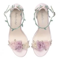 EDEN Wedding Blush Block Heels With 3D Flowers 5 EDEN Wedding Blush Block Heels With 3D Flowers