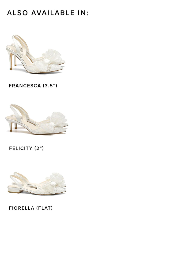 FIORELLA Flat Lace Slingback Shoes With Bow FIORELLA Flat Lace Slingback Shoes With Bow