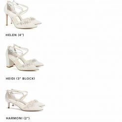 HARMONI Wedding Crystal Vine & Organza Flower Kitten Heels