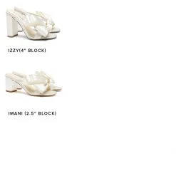 IZZY Ivory Tall Block Heel Mules With Bow Wedding 8 IZZY Ivory Tall Block Heel Mules With Bow Wedding