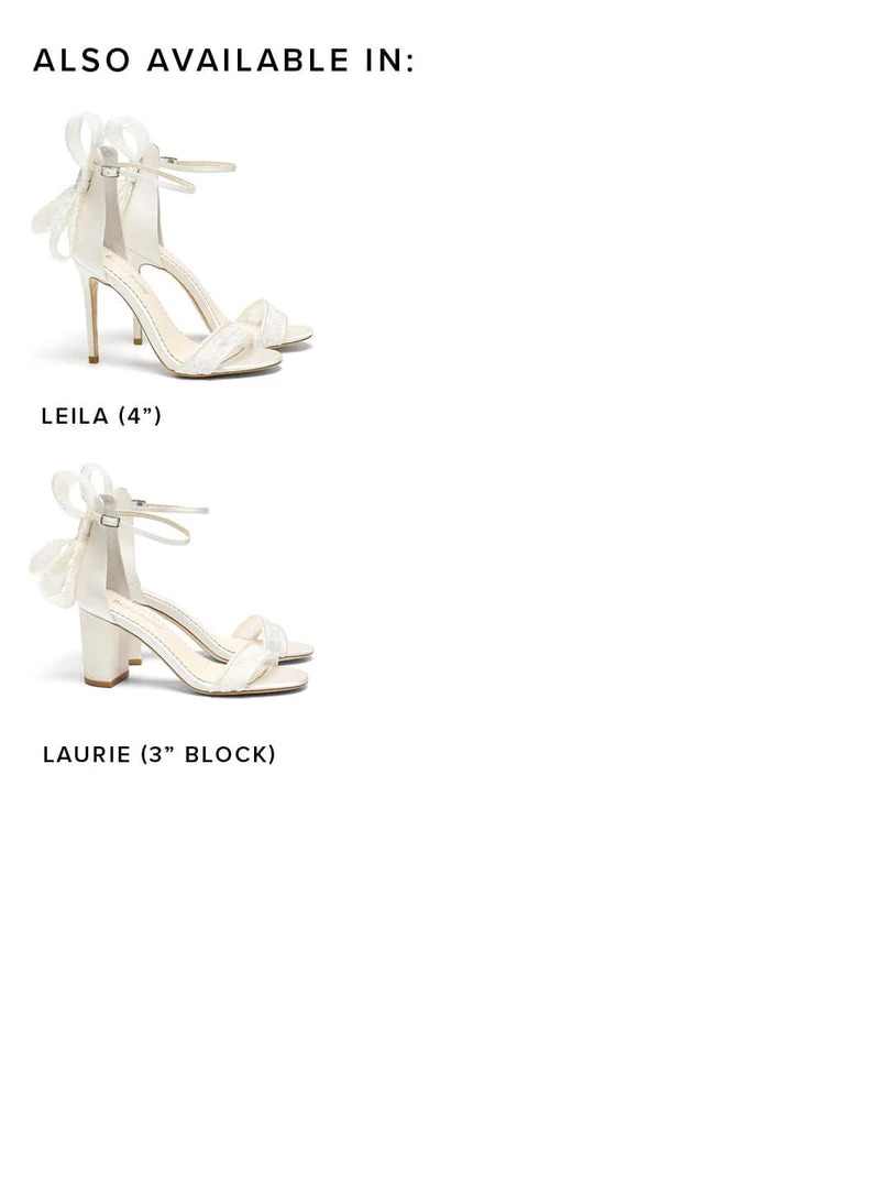LEILA Lace Bow Wedding Shoes With Stiletto Heel LEILA Lace Bow Wedding Shoes With Stiletto Heel