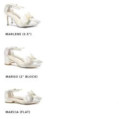 MARGO Ivory Flower Crystal Embellished Block Heels