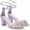 ELIZA Wedding Lavender Butterfly Garden Block Heels
