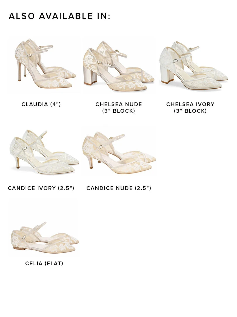 CELIA Lace Nude D'orsay Flats For Weddings CELIA Lace Nude D'orsay Flats For Weddings