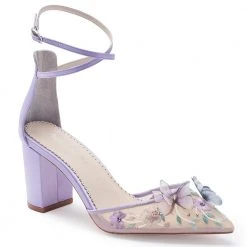 ELIZA Wedding Lavender Butterfly Garden Block Heels