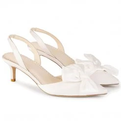 REAGAN Low Heels With Bow For Brides