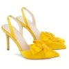 REESE YELLOW Wedding Yellow Pointed Toe Heels With Bow