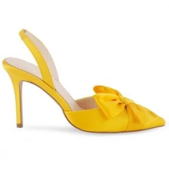 REESE YELLOW Wedding Yellow Pointed Toe Heels With Bow