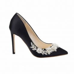JASMINE BLACK Pearl Embellished Shoes Crystal Embellished Pumps