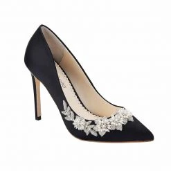 JASMINE BLACK Pearl Embellished Shoes Crystal Embellished Pumps