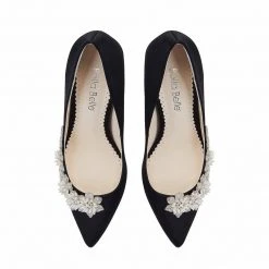 JASMINE BLACK Pearl Embellished Shoes Crystal Embellished Pumps