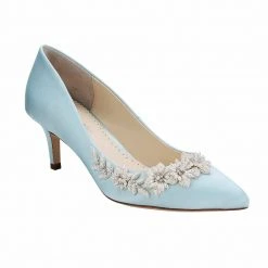IRIS BLUE Light Blue Heels, Blue Kitten Heel Wedding Shoes