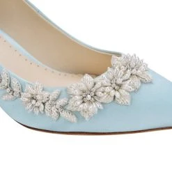 IRIS BLUE Light Blue Heels, Blue Kitten Heel Wedding Shoes