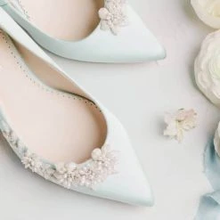 DAISY BLUE Blue Wedding Shoes Flats, Blue Flats