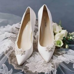 JASMINE 3D Floral Pearl Wedding Shoes 9 JASMINE 3D Floral Pearl Wedding Shoes