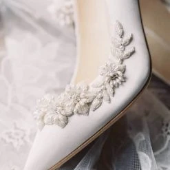 JASMINE 3D Floral Pearl Wedding Shoes 7 JASMINE 3D Floral Pearl Wedding Shoes